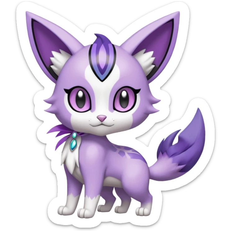 Meloetta-Purrloin-Gatomon-Pokémon-Fakémon-fusion-hybrid-creature sticker