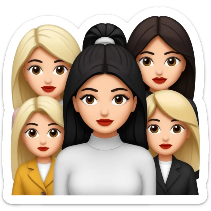 Kyile Jenner beyaz tenli ve düz baddy uzun saç ve dalgalı saçlar sticker