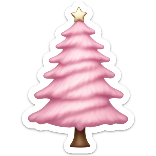 pastel pink christmas tree sticker