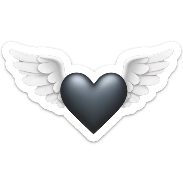 heart with angel wings sticker