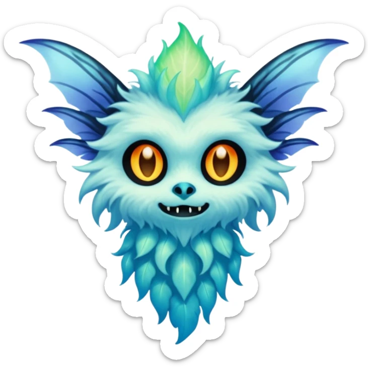 Draconian Faerie Elvish Vampiric Spectral Ghostly Ghoulish Skeletal Furry Fuzzy Fluffy Feathery Translucent Transparent Luminescent Bioluminescent sticker