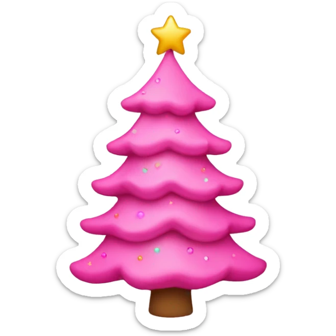 Pink Christmas tree sticker
