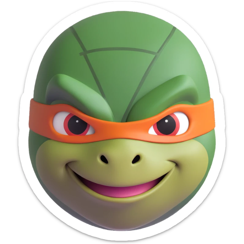 the face of the red ninja turtle in the movie Mutant Mayhem sticker