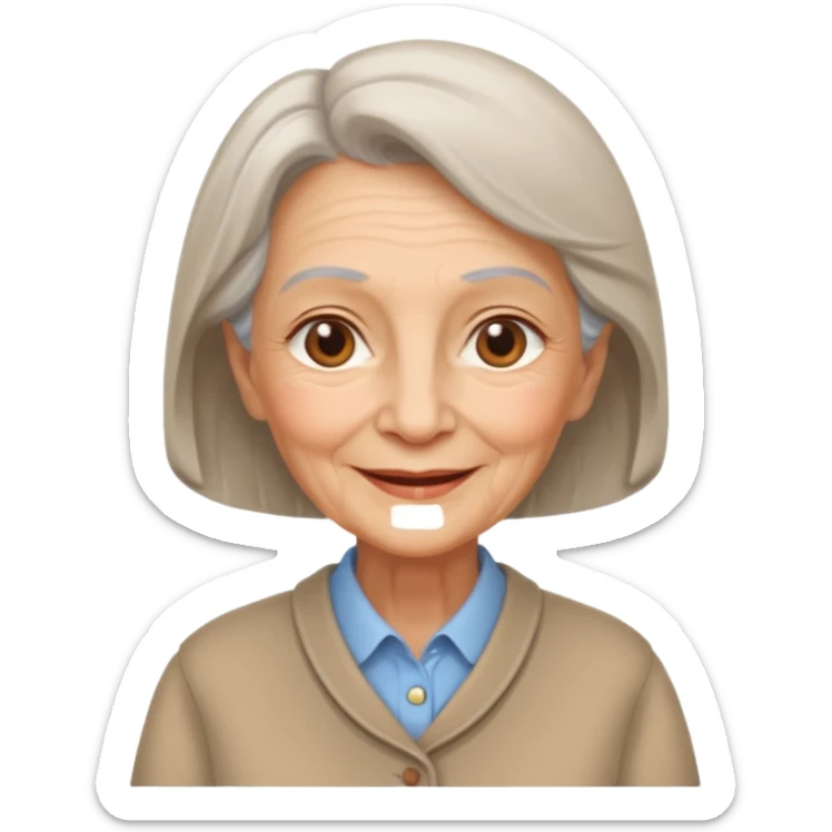 In medieval fairy tales, a kind and amiable grandmother dressed in plain clothes sticker