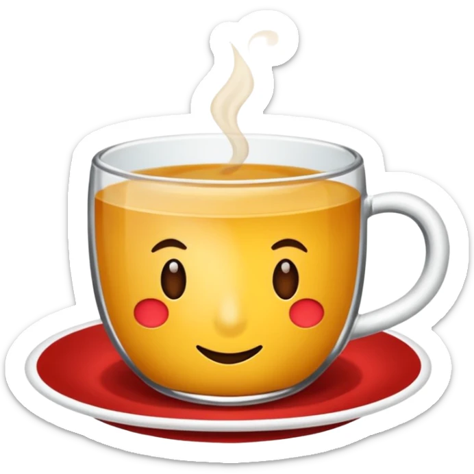 ince belli çay bardağı emojisi yap. Bardakta türk çayı olsun. Bunu canva da kullanıcam. Arka plana uysun lütfen o formatta yap sticker