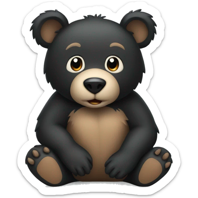 black bear sit sticker