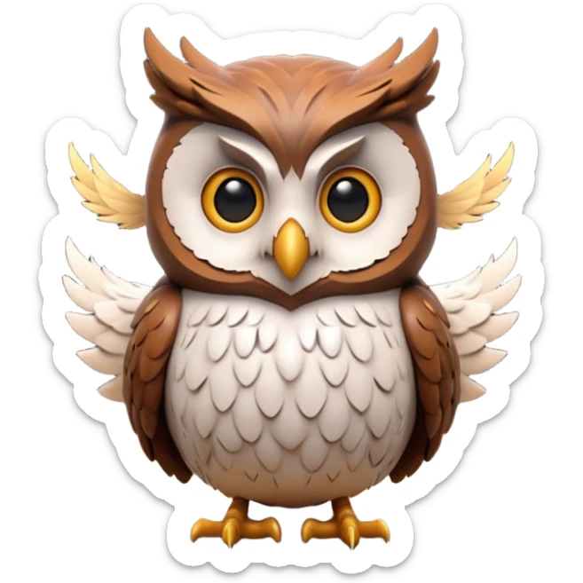 “3D emoji of a magical [🦉], Harry Potter style, Hogwarts magic, fantasy atmosphere, soft glow, cinematic lighting, high detail” sticker