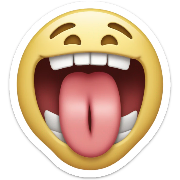 Tongue poking out of side of mouth  sticker