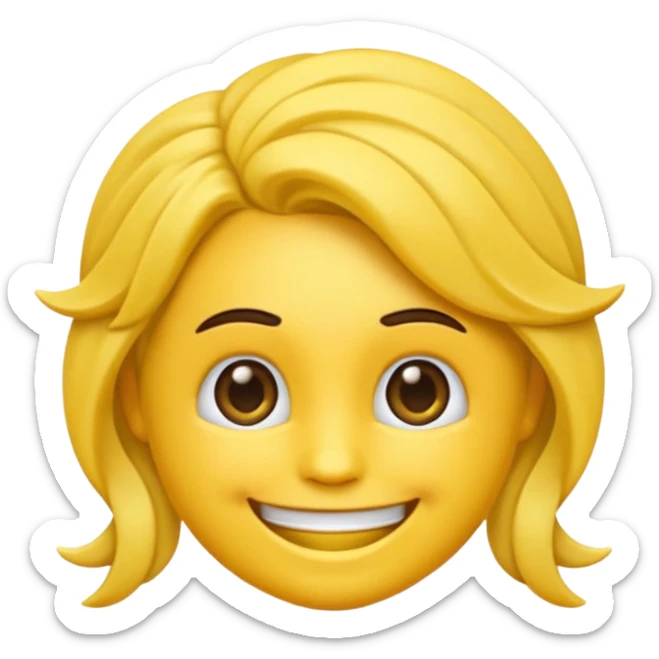 Emoji qui sourire qui fais un doigt d’honneur et un noeud dans les cheveux sticker