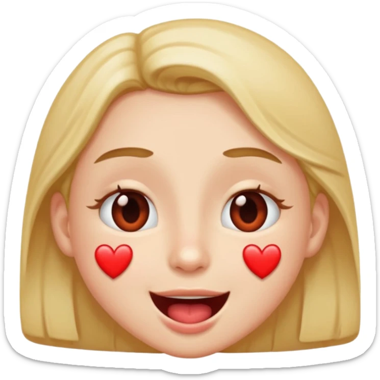 someone who is very happy with heart eyes and saliva drooling from his mouth sticker