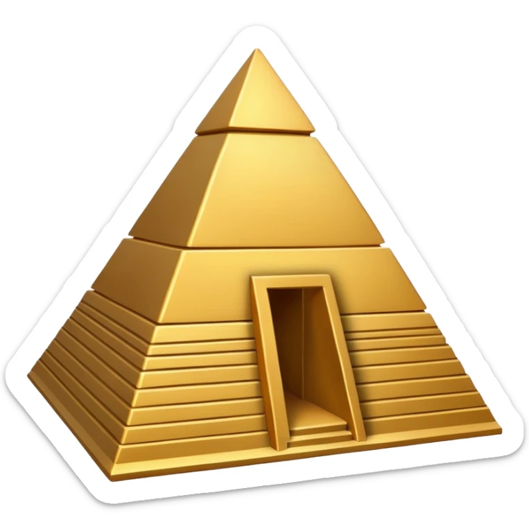 Egypt Pyramid, digital art emoji style, with professional lighting, no face on objects, white background sticker
