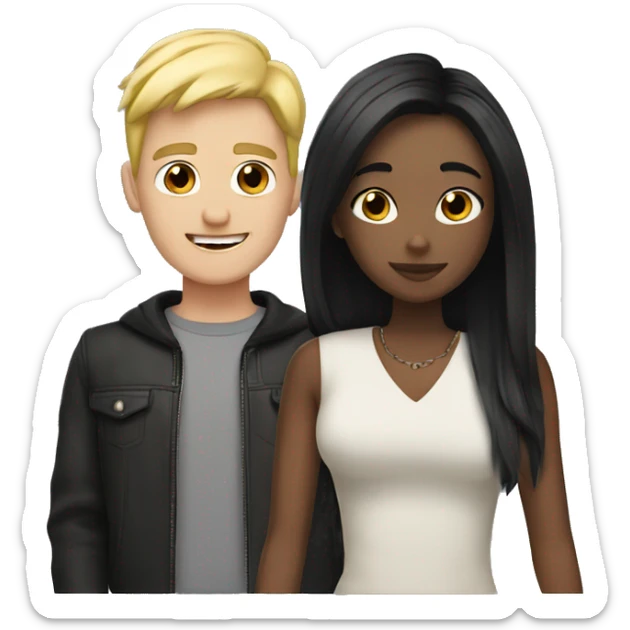 couple with blond girl and a white gay with black hair  sticker