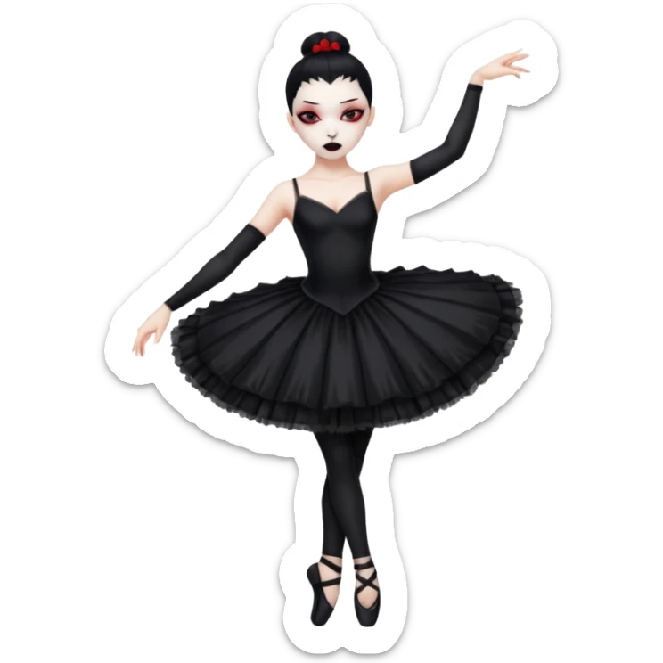 A pretty and beautiful gothic ballet emoji with a full body and bloody pose sticker