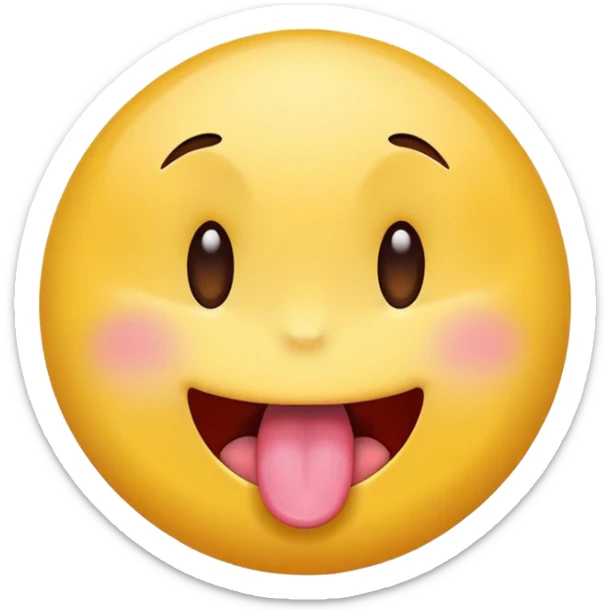 original emoji look yellow circle with winkey face tongue out  sticker