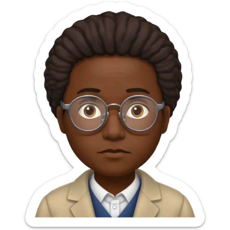 Create an emoji of an African wise cultural scholar that looks thoughtful, warm, and dignified sticker