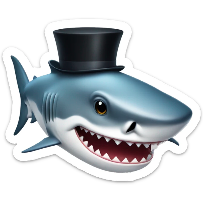 Shark with a top hat  sticker