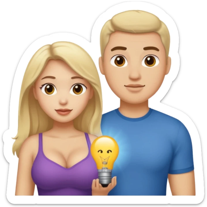 an naked girl with huge tits and naked guy sticker