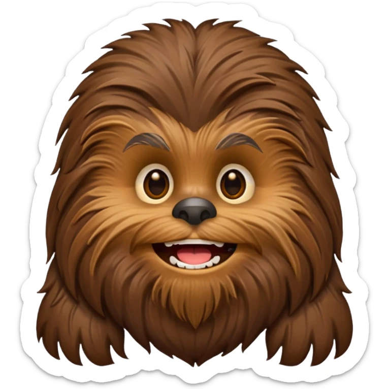 pero la cara de chewbacca en formato png con menos detalle y sonriente sticker