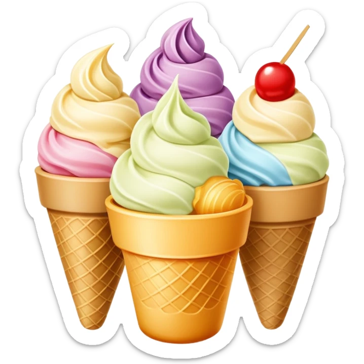 Italian gelato street food with gentle colors sticker
