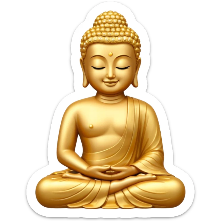 Buddha statue emoji modeled off the meditate emoji but Buddha themed sticker
