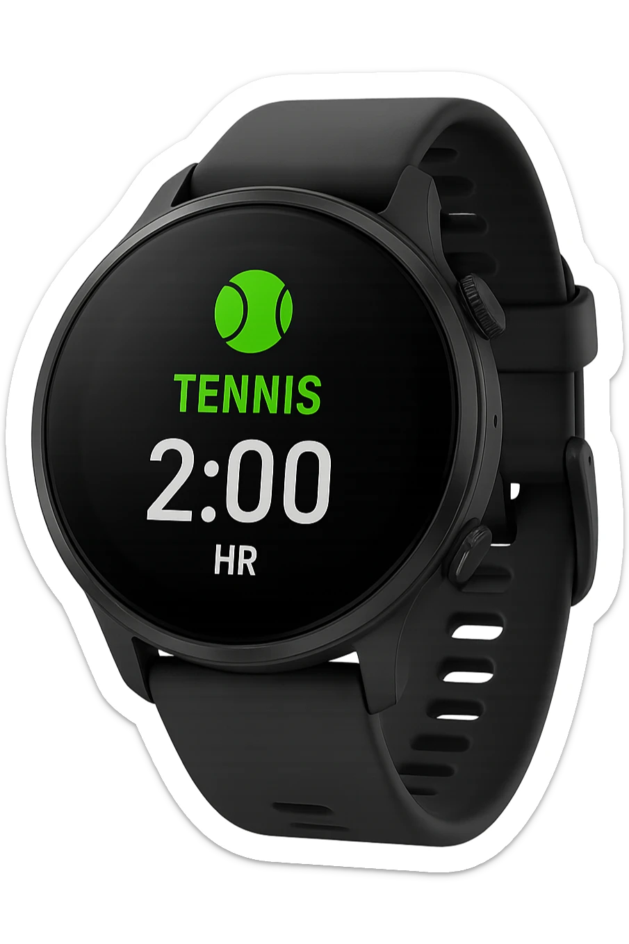 smartwatch con modalità attiva di tennis che segna 2 ore di tennis, REALISTICA 4K sticker