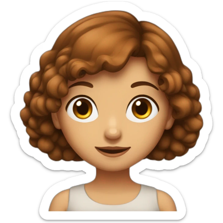 Une fille metisse avec les cheveux bruns et les yeux bruns sticker