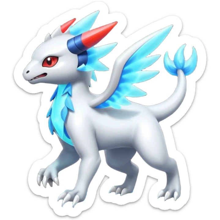 Neon Vibrant Pulsating Trail-glowing Chromatic Trico-Absol-Salamence-Silvally-fusion-hybrid sticker