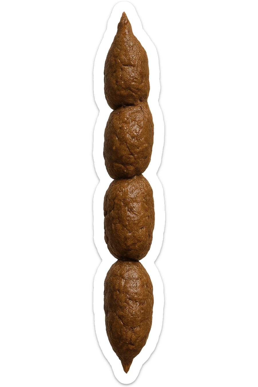 FECI DI ANIMALE A PALLINE UN PO' ALLUNGATE CADONO DALL'ALTO VERTICALMENTE, IPERREALISTICO 4K sticker