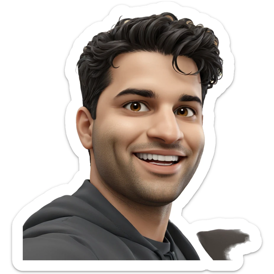 smiling male portrait close up sticker