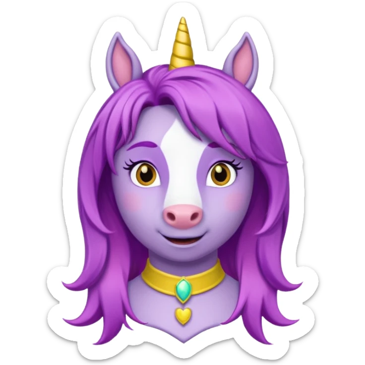 Shirley Shawn the Unicorn from The Wiggles with yellow horse with purple hair sticker