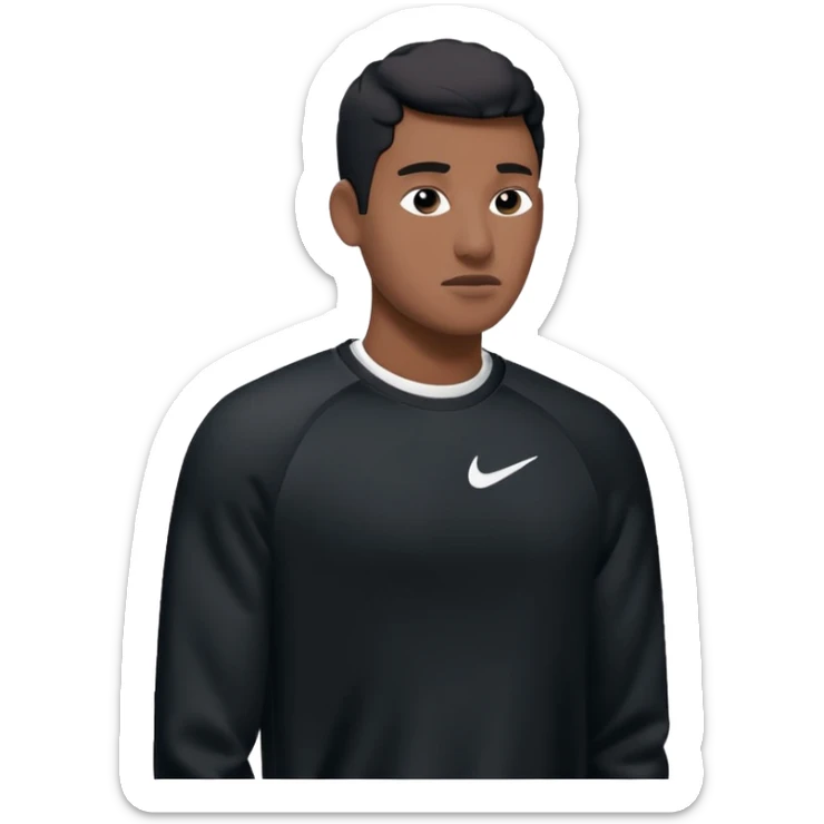 un emoji (qui ressemble à un vrai emoji téléphone)de quelqu'un qui tombe (homme noir pull Nike)il a des airpods.Il tombe vers l'avant  sticker