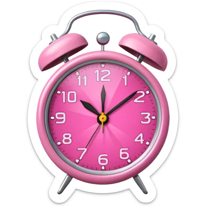 alarm oclock aesthetic and ios.18.1 and to show six in the morning color pink no hands clock alarm oclock sticker