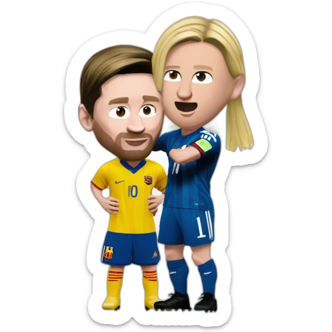 lionel messi fighting with earling Haaland for the Ballon D or sticker