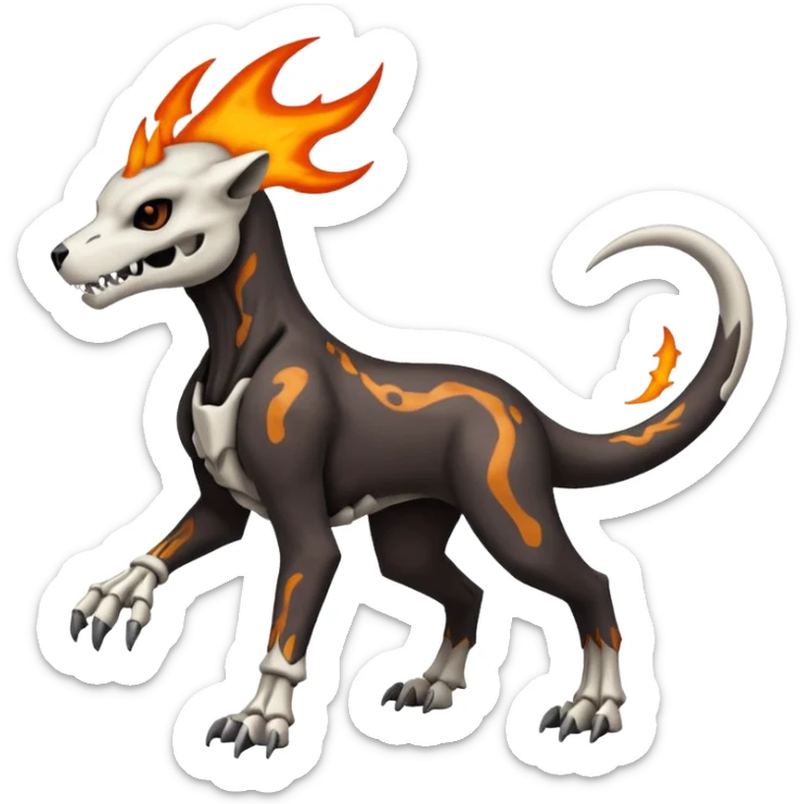 Duskull-Cubone-Houndour-Houndoom-Marowak-Pokémon-Fakémon-fusion, full body sticker
