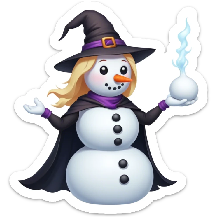Un sorcière qui empoisonné un bonhomme de neige  sticker