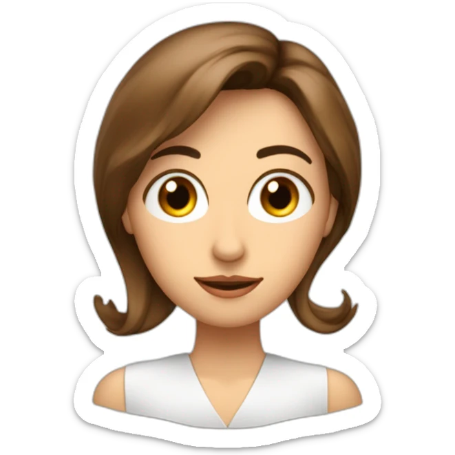 Mujer caucásica pelo por los hombros con mechas rubias ojos marrones directora de colegio sticker