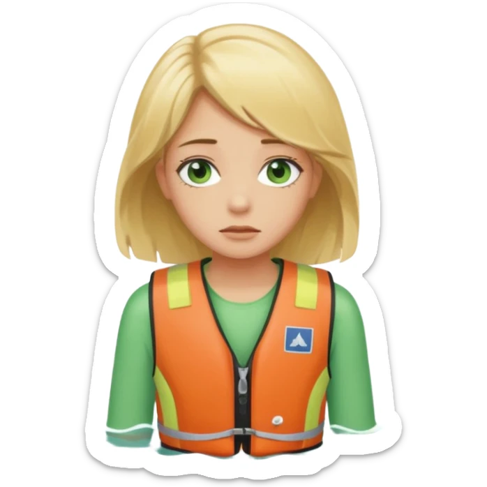 sad depressed weak cs major who is a pretty girl with blond hair and green eyes drowning on ship sticker