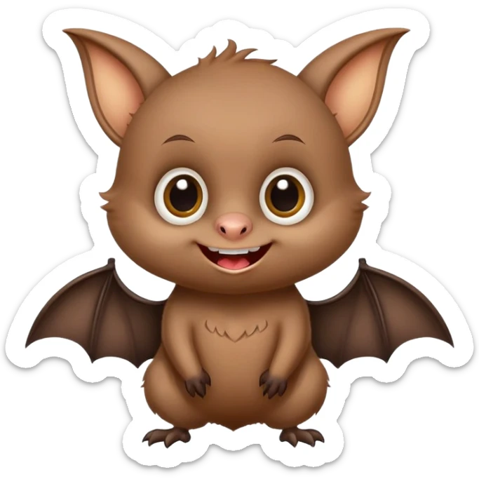 Cheeky little bat mascot for FC Rostov football club, mischievous expression, cute, playful, small bat with big smile sticker