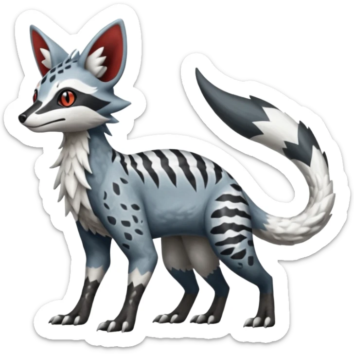 Silvally-Nargacuga-Trico-Genet-fusion-animal-hybrid-creature, full body sticker