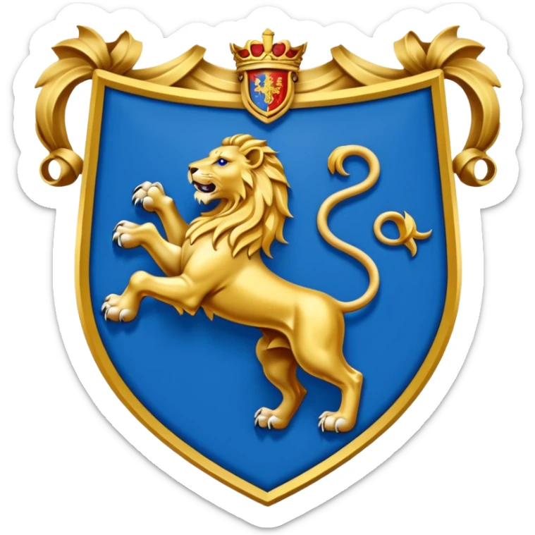 Lion rampant emoji like chelsea football team with blue and white sticker