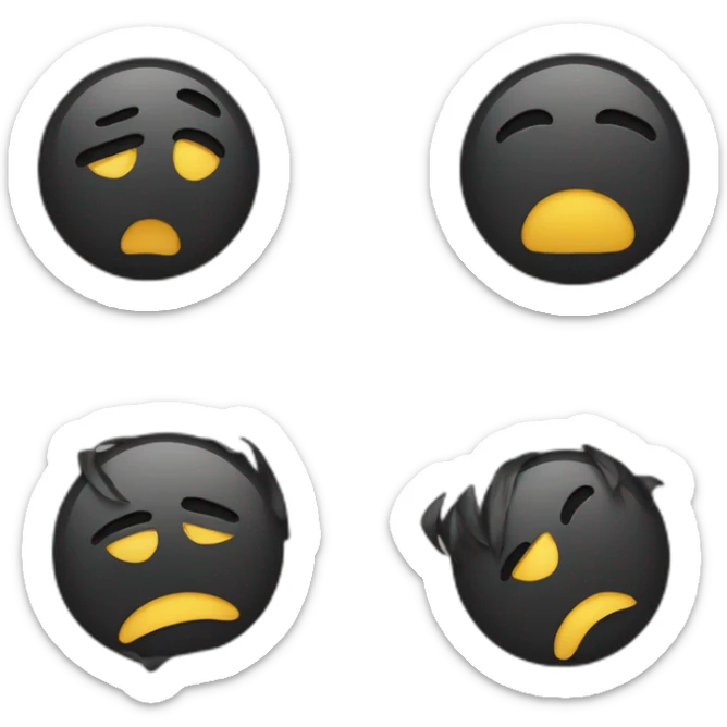 Bottom half of laugh emoji and top half of sad emoji sticker