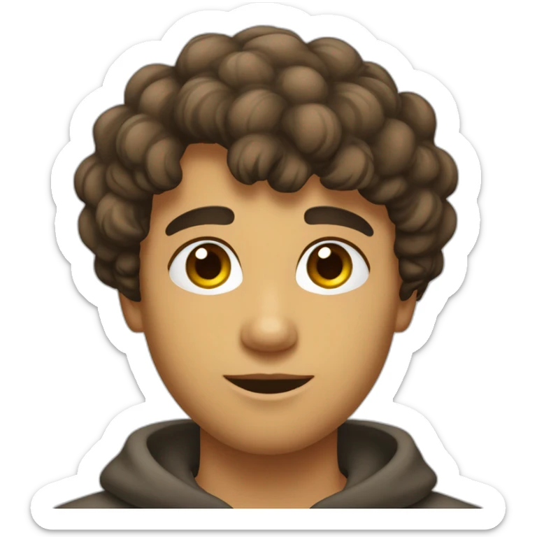 Jeune homme barbue avec des cheveux lisse  et court sticker