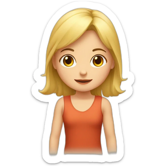 una niña rubia muestra la accion de ayudar a otro niño que esta tirado en el suelo sticker