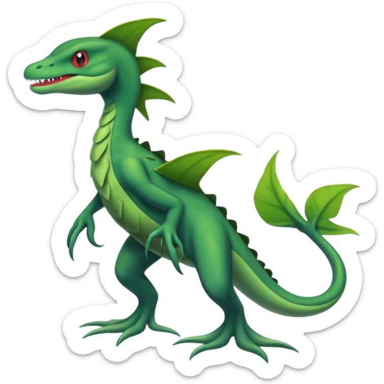 Swampy seaweedy Axew-Grovyle-Inteleon-fusion (full body) sticker