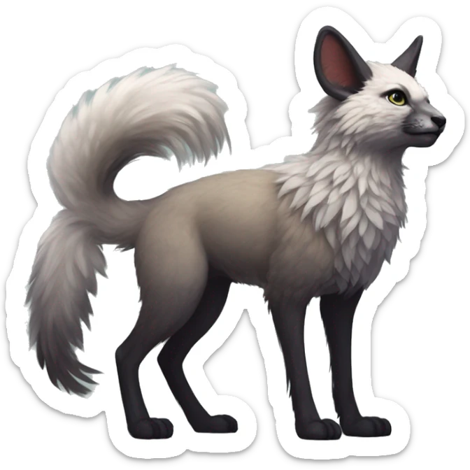 Modern Realistic Rare Fantasy Fluffy Vernid-Trico-species by LiLaiRa, full body sticker