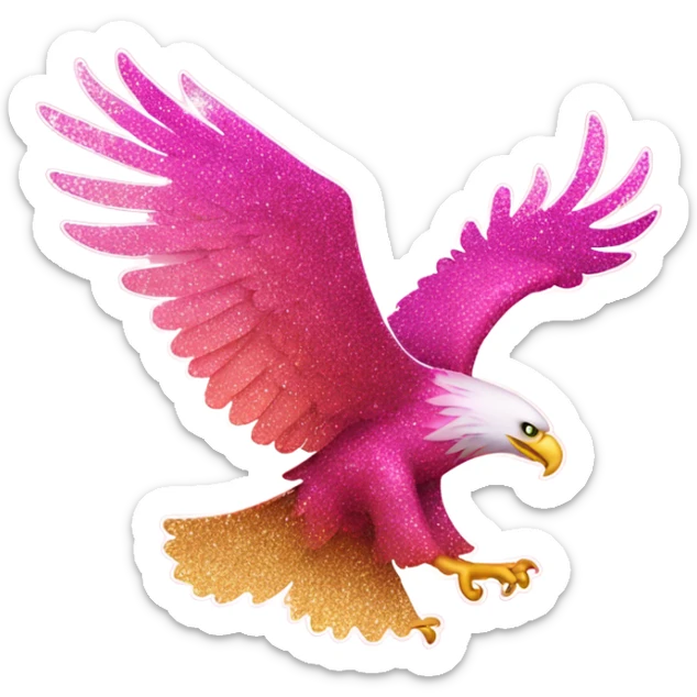 Pink ombre eagle with glitter  sticker