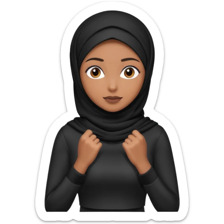 girl wearing a black hijab and is a fitness trainer sticker