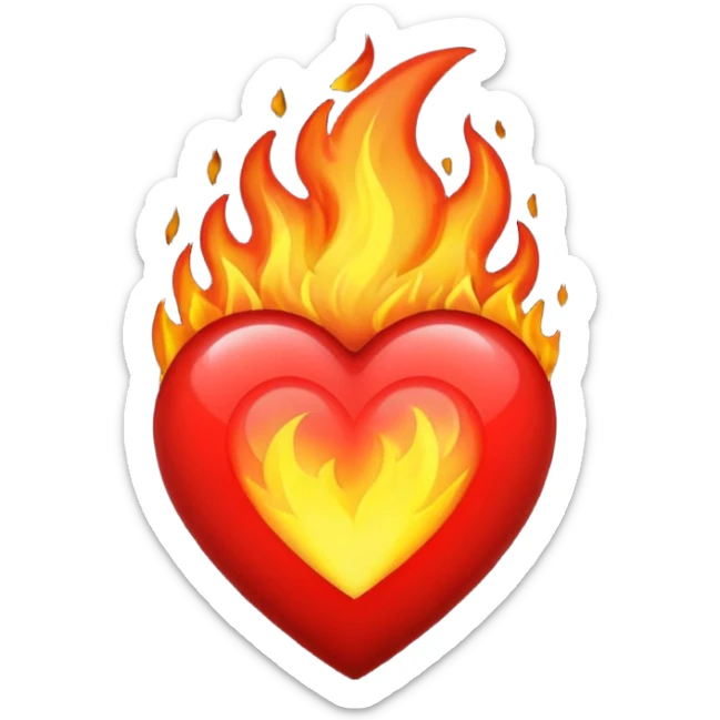 I want the emoji to be the heart on fire but make the heart black sticker