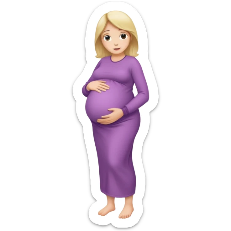  Mujer embarazada piel blanca cuerpo completo sticker
