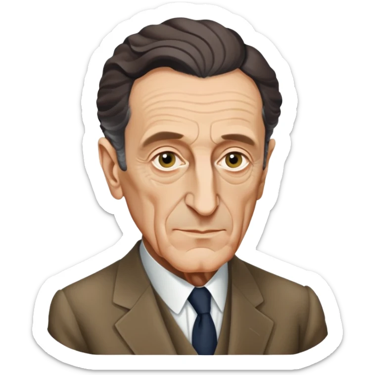Maurice Merleau-Ponty, French philosopher, suit, intellectual vibe, no glasses sticker